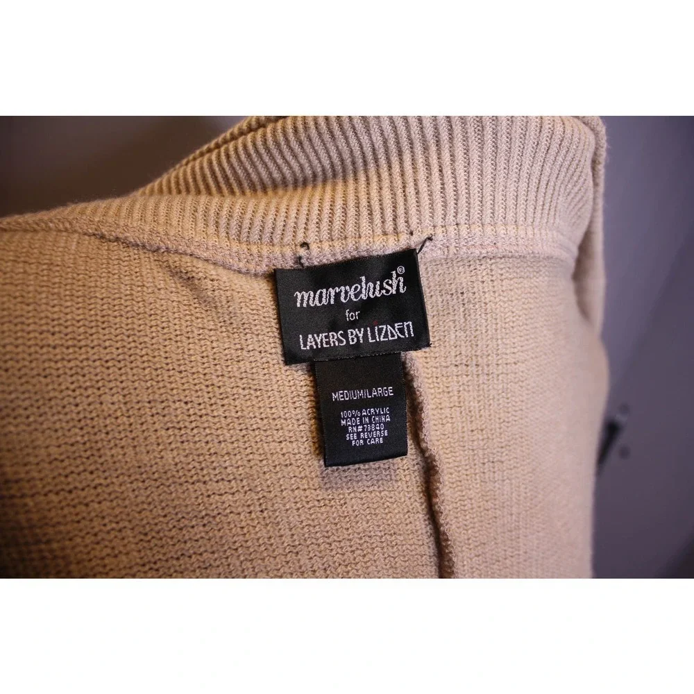Marvelush For Layers By Lizden Cocoon Sweater Cardigan Tan Beige M/L